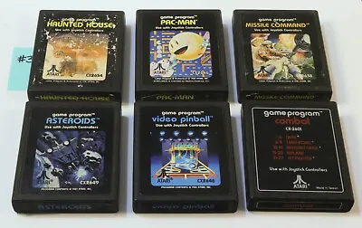 Atari 2600 Game Bundle Asteroids Pac-Man Missile Command Haunted House Pinball 3 • $19.95