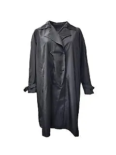 Marina Rinaldi Women's Black Tennis Button Closure Rain Coat Size 20W/29 NWT • $163.75