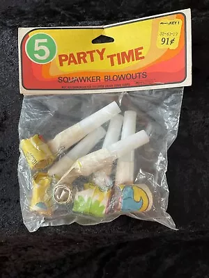 Vintage HAPPY BIRTHDAY Squawker Blow-outs Party Favors Sealed Hong Kong NOS • $9.95