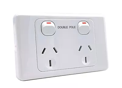 10A AMP Double Pole Double Single Power Point Gang Wall Switch Socket Outlet GPO • $16.99