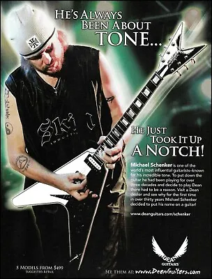 The Michael Schenker Signature V Dean Guitar Ad 8 X 11 Advertisement Print 2b • $4