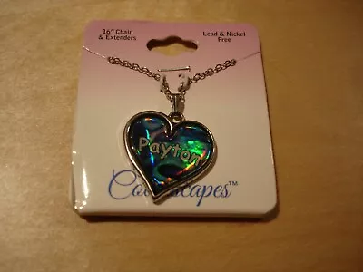 NEW Silver Heart Shaped Colorscapes 16  Girl's Name Mood Necklace  Payton  • $8