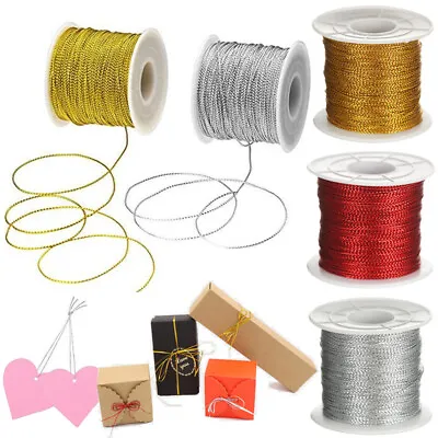 Tying Rope Metallic Cord Christmas Strap Ribbon Packaging Thread Tinsel String • £3.22