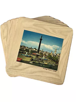 6 Retro PIMPERNEL Square Placemats Wood Grain Look Edge - London Landmarks Cork • $19.99