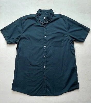 Vuori Shirt Mens Large Blue Polka Dot Casual Button Up Short Sleeve • $34.99