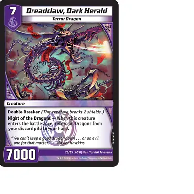 Kaijudo X1 DREADCLAW DARK HERALD Very Rare Foil #26 6DSI DragonStrike Infernus • $2