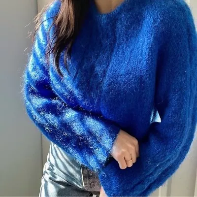 Vintage Handmade Mohair  Knit Sweater • $35.55