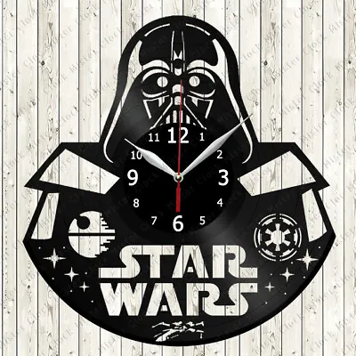 DARTH VADER Vinyl Record Wall Clock Decor Handmade 133 • $24.98