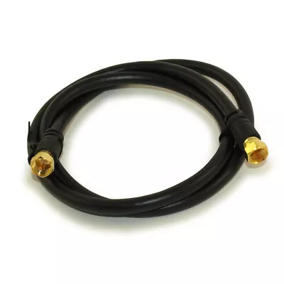 3ft RG6 QUAD SHIELD Black HI-BANDWIDTH Coax Cable F-type Gold Plated • $2.82