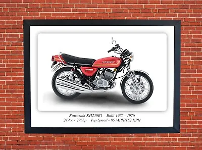 Kawasaki KH250B1 Motorcycle Poster A3 Size Photographic Paper • £9.99