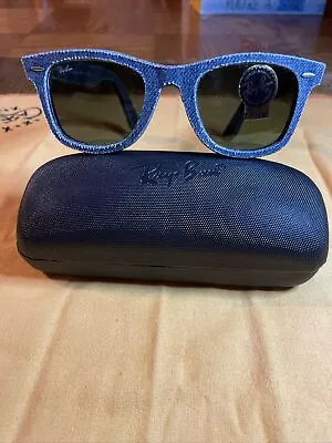 RAYBAN Denim Wayfarer Sunglasses RB 2140 1163/71  Comes Whit Box In Good Shape • $65