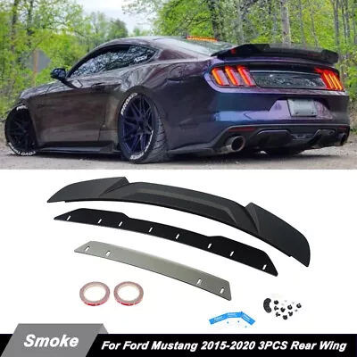 3pcs Wicker Bill Highkick Trunk Spoiler Wing For Ford Mustang Gt Coupe 2015-2022 • $138.99