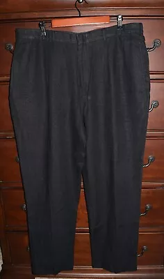 Men's Polo Ralph Lauren 100% Linen Pants Solid Black Pleated Size 40 W 32 L • $29.95