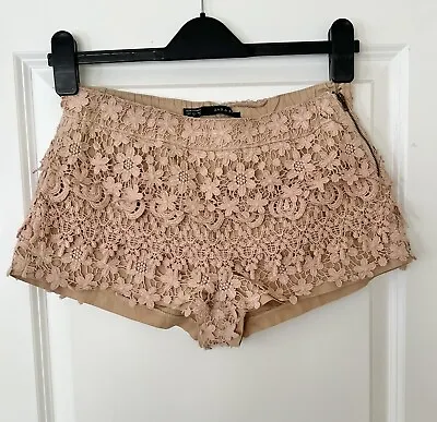 £3.95 • Buy Zara Nude Coloured Lace Shorts Size S