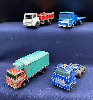 Early Lesney Diecast Commercial Vehicles X 4 Play Worn Collectables Models Below • £14.47