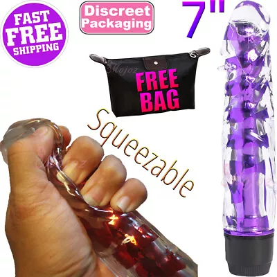 $19.95 • Buy 7  G-Spot JELLY Vibrator Bullet Dildo Vibe SQUEEZABLE Personal Massager Sex Toy