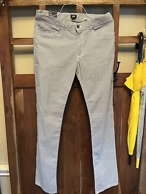 H & M Pants Mens 32 Gray White Striped Sear Sucker Zip Slim Fit Low Waist • $18.99