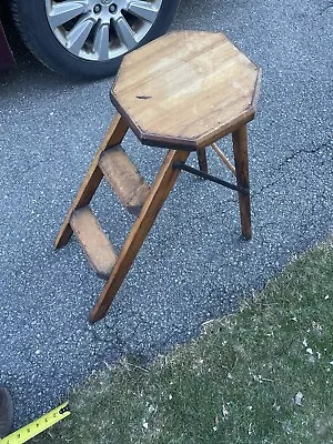 Antique Vtg Primitive Wood Folding Step Stool 25 1/4” • $69.99