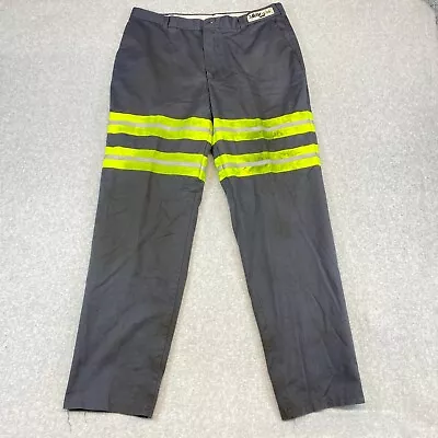 Cintas Mens Work Pants 38x34 Gray Reflective High Visibility Strap Hivis Uniform • $15.95