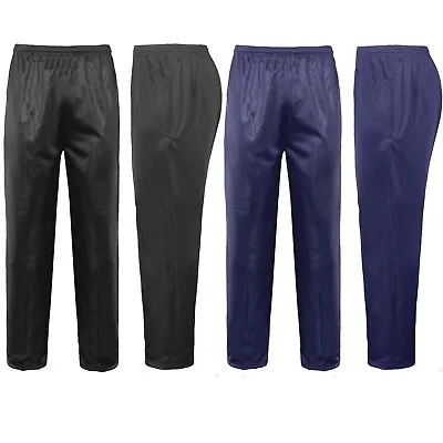 Mens Silky Work Wear Gym Casual Tracksuit Track Bottoms Pants Trousers All Sizes • £14.49