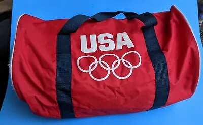 USA Olympic  Red Duffel Gym Overnight Travel Bag 17  Long • £14.46