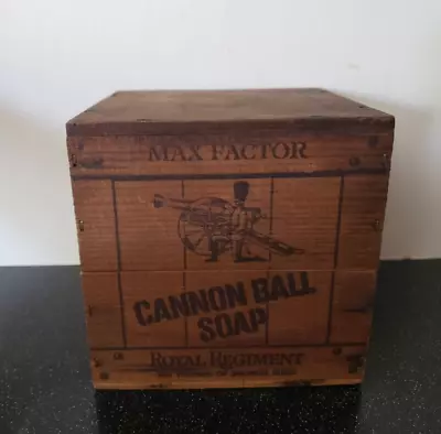 Vintage MAX FACTOR USA ROYAL REGIMENT CANNON BALL WOOD SOAP BOX HOLLYWOOD CA • $66