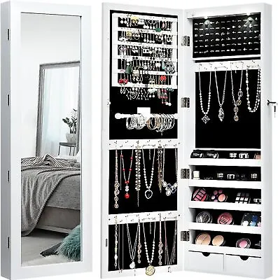 Giantex Jewelry Armoire Wall Door Mounted Lockable Jewelry Cabinet With 42.5''  • $239.99
