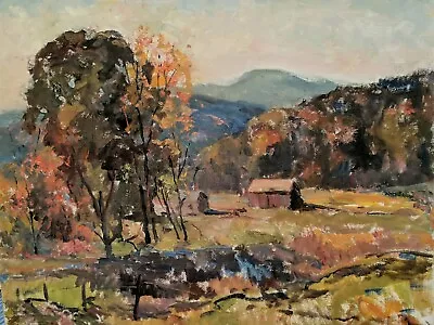 Original Earl W. North (1904-1989)- Listed Ohio Artist- Landscape Trees Vermont • $300