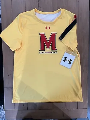 Under Armour Maryland Terrapins Lacrosse Jersey Shirt Women's Medium Yellow Red • $15