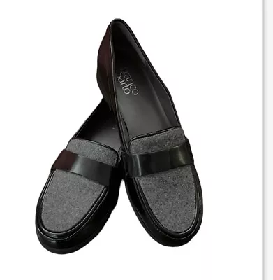 Franco Sarto Valera Womens Loafer Black Gray Fabric Toe Slip On Loafer Size 8M • $26.95