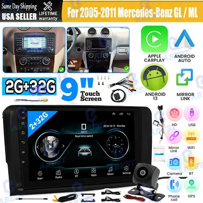 For Mercedes Benz ML/GL 320 350 9  Android13 Car Radio Stereo GPS Apple CarPlay • $147.42