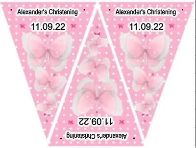 £3.99 • Buy Personalised Handmade Butterfly Christening Bunting / Party/decoration /Birthday