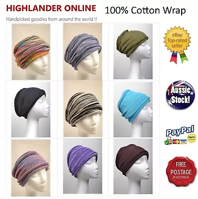 Hand Loom 100% Cotton Chemo Wrap Hippy Headband Hijab Loopy Scarf Hair Band  • $14.99
