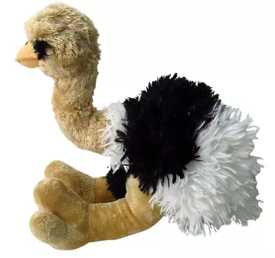 Wild Republic Cuddlekins Ostrich Plush Brown Black White 12  Stuffed Ostrich • $7.99