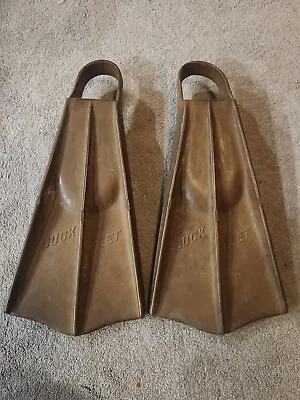 Vintage Rare Spearfisherman Duck Feet Swim Flippers Large Pure Gum Rubber  • $175