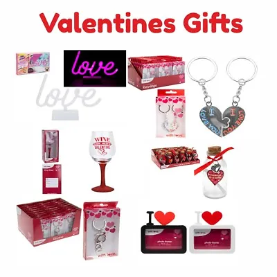 £2.95 • Buy VALENTINES DAY ROMANTIC GIFTS His & Her Love Heart Key Chain, Wine Glass