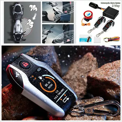 Motorcycle PKE 2 Way Alarm Anti-theft System Vibration Alarm Remote Engine Start • $59.93