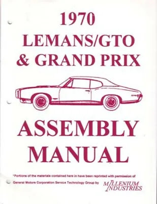1970 Pontiac Grand Prix Lemans GTO Assembly Manual Instructions Illustrations OE • $42.49