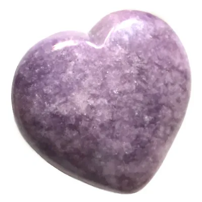 Natural Lepidolite Heart Palm Stone Rock Crystal Healing Reiki Polished Worry St • $15.99