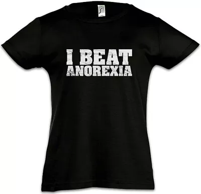 I Beat Anorexia Kids Girls T-Shirt Fun Chubby Pride Fat Large Heavy Thick Proud • £17.95