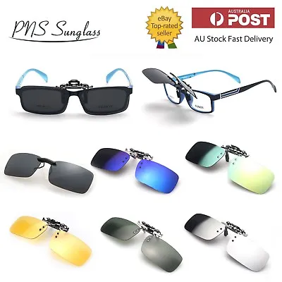 $11.95 • Buy New Polarized Clip On Flap Up Mirror Sunglasses UV 400 Protection Mens Womens