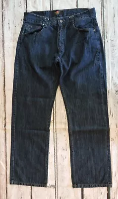 Corked Mens Dark Wash Destroyed Jeans Size 34 Embroidered Back Pockets In: 30  • $17.99