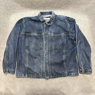 Vintage Marithe Francois Girbaud Jean Jacket Mens XL Blue Distressed Denim Truck • $89.97