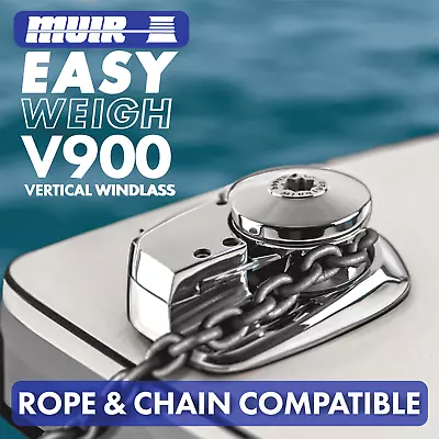 Muir V900 Anchor Windlass - 20' To 37' Vessels - 12V 900W -Rope/Chain Compatible • $1070