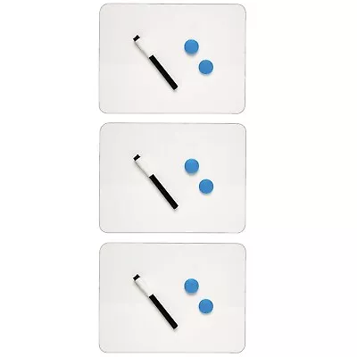 CLI 2-Sided Magnetic Plastic Mobile Dry-Erase Whiteboard 9  X 12  CHL35130-3 • $34.98