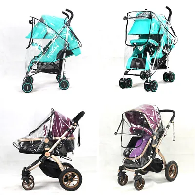 Buggy Rain Cover Universal Raincover For Baby Pushchair Stroller Pram Waterproof • £2.99