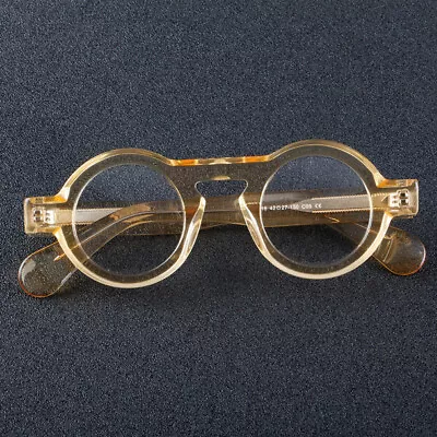 Thick Acetate Recessed Retro 42mm Round Eyeglasses Vintage Glasses Spectacles • $22.49