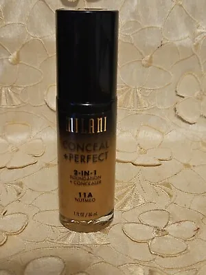 Milani-conceal + Perfect 2-in-1 Foundation-11a Nutmeg-1 Oz. Pump Top-new!! • $8.95