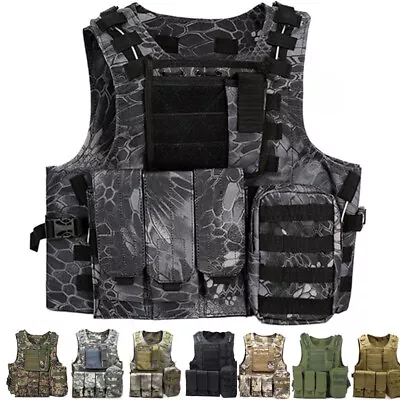 Tactical Veat Military Hunting CS Wargame Combat Vests Molle Plate Carrier Vest • $35.99