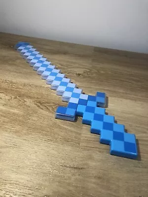 Minecraft Diamond Sword Blue Plastic 24  Lights Up 3 Settings Tested Works  • $8.99